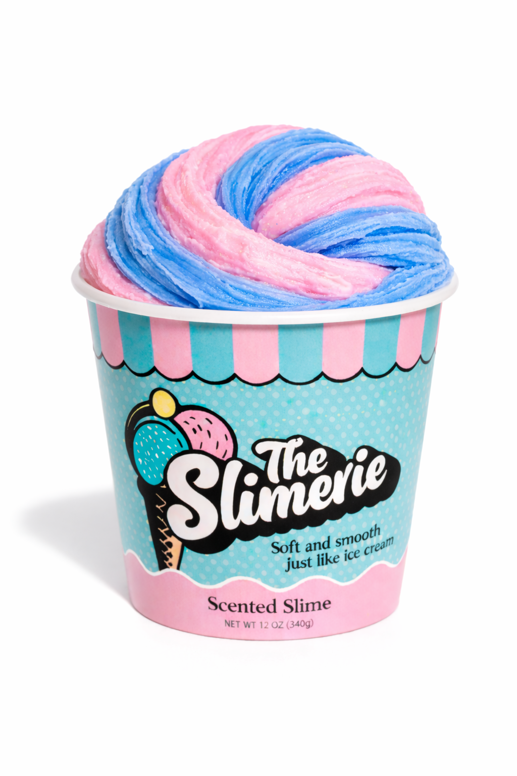 The Slimerie Ice Cream Slime (Pink/Blue Swirl)
